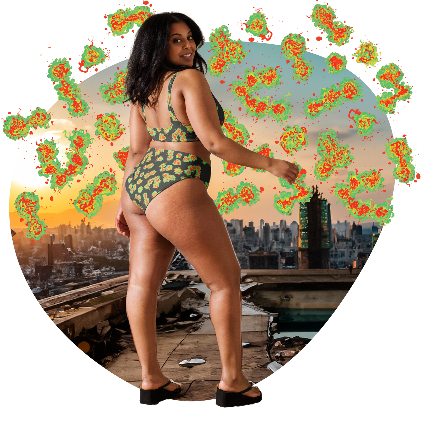bikini - city background