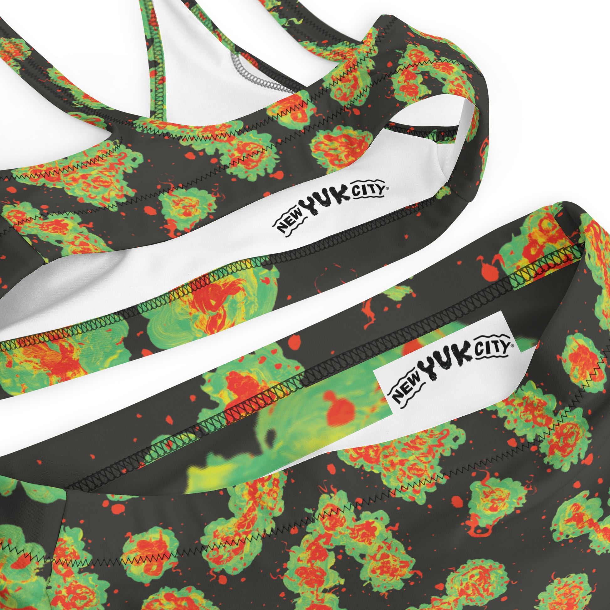 two piece bathing suit - up close