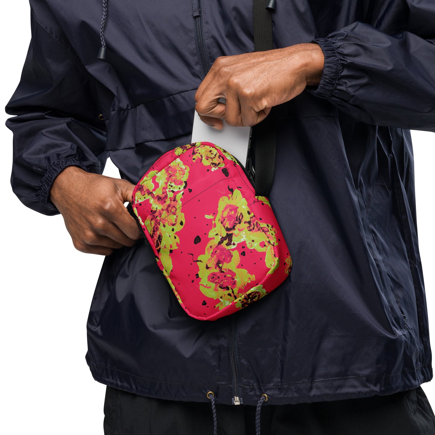 messenger bag on model