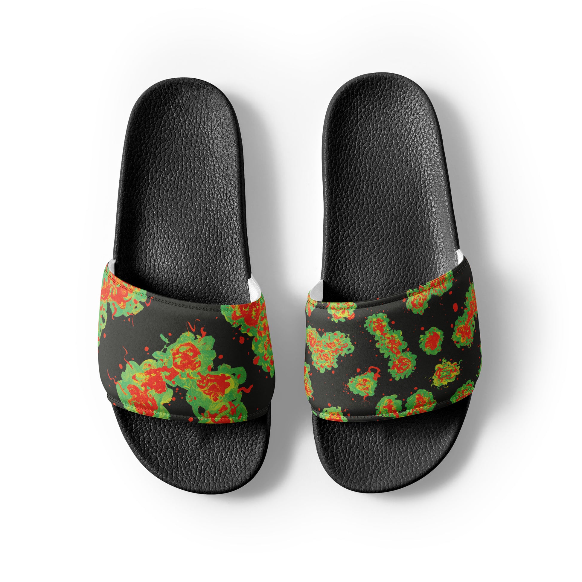 black unisex slides