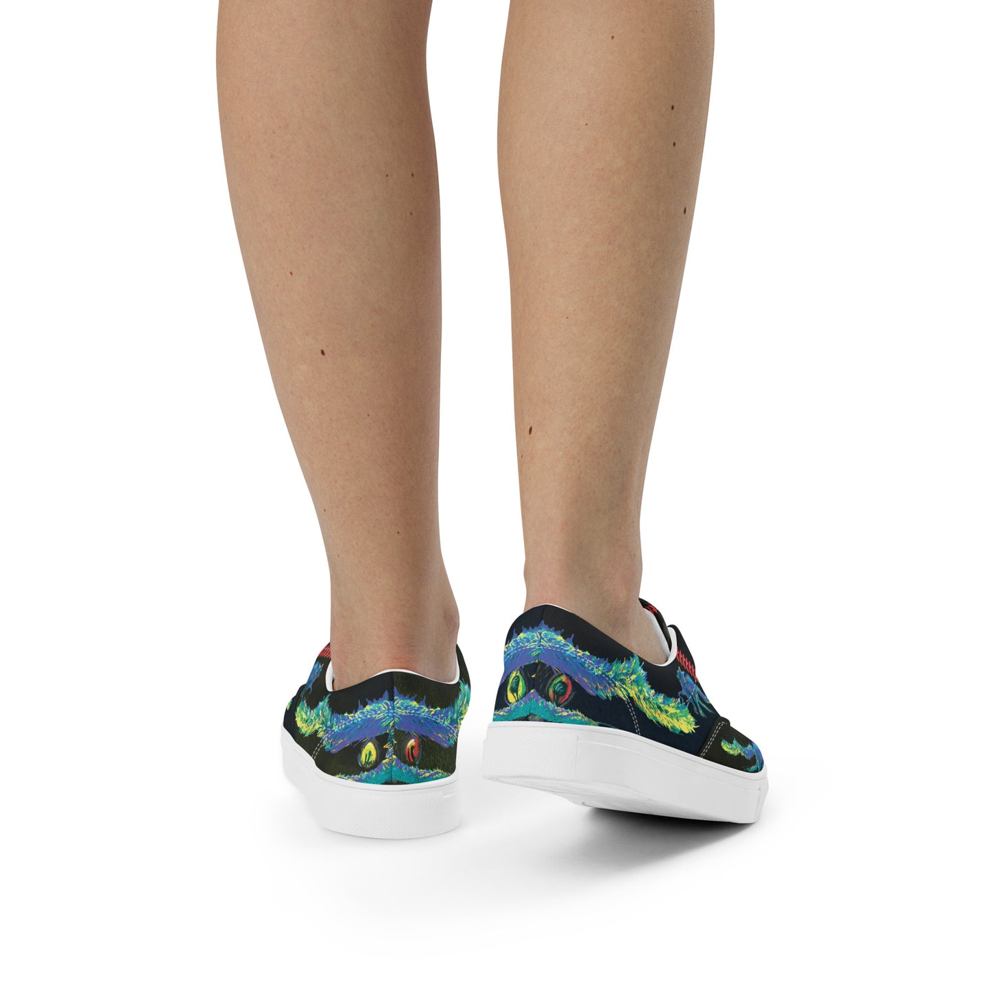 womens canvas sneakers back view