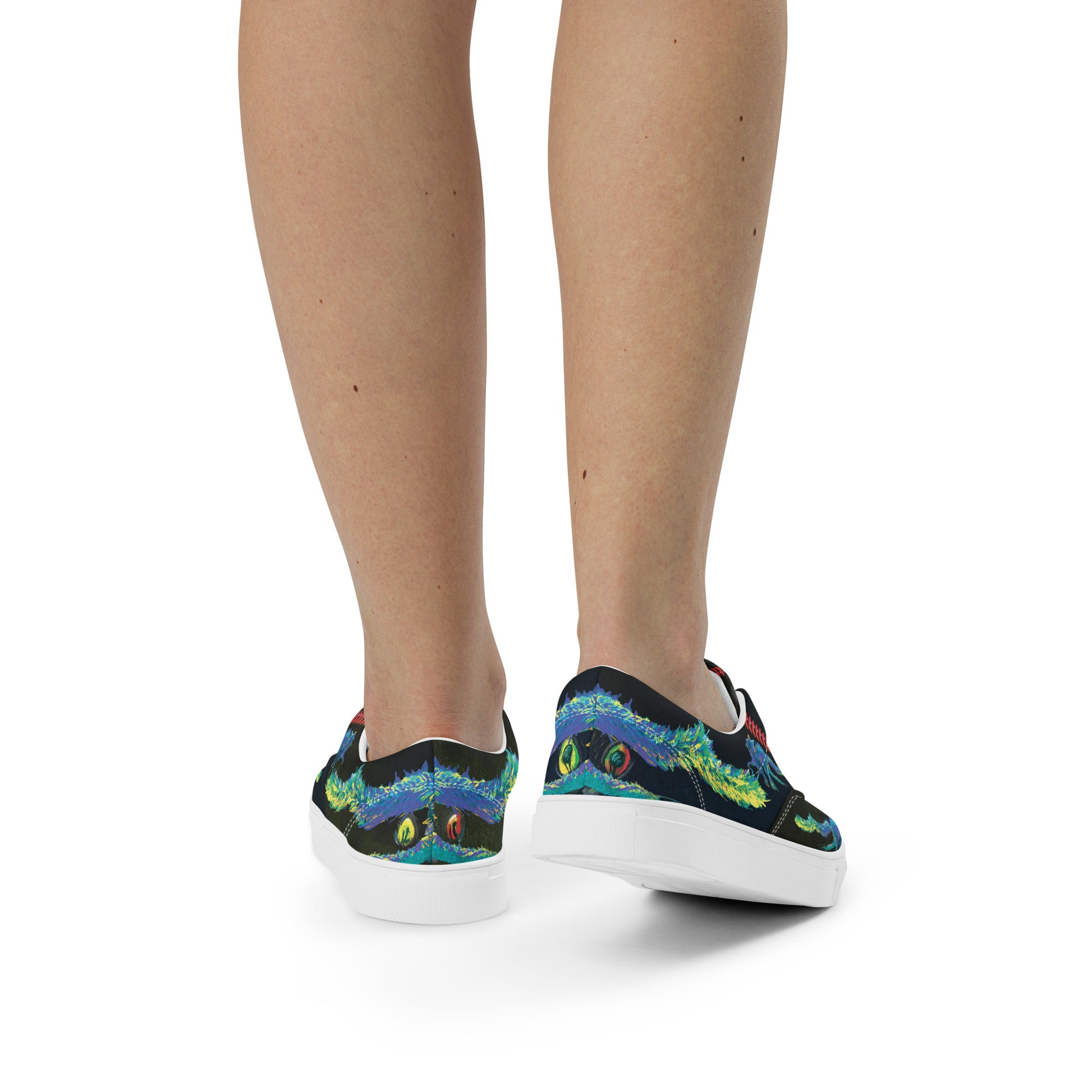 womens canvas sneakers back view
